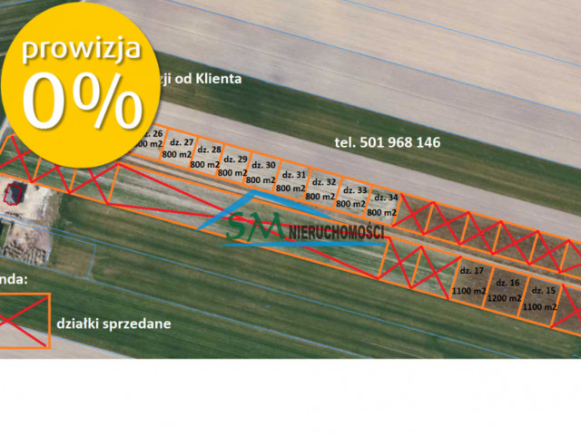 Działki Serock: 1 x 800m2, 2 x 1100m2, 1 x 1200m2